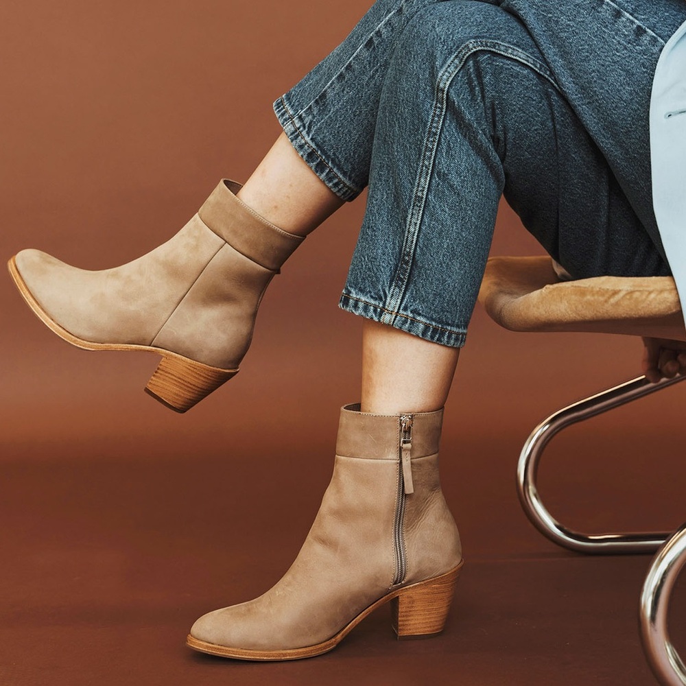 Poppy Barley Beige Ankle Booties